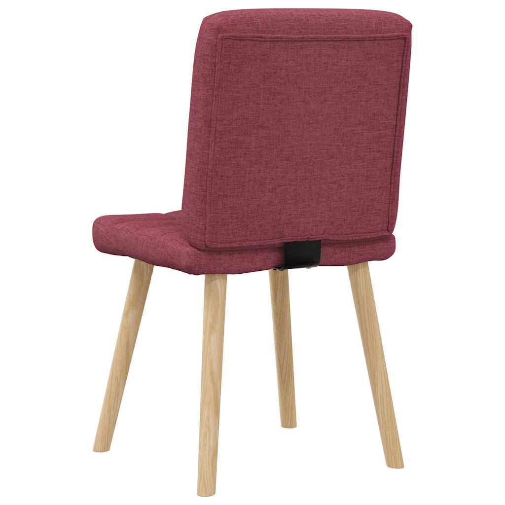 Chaises à manger lot de 6 rouge bordeaux tissu - XIOS