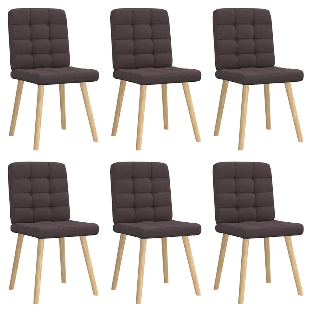 Chaises à manger lot de 6 marron foncé tissu - XIOS