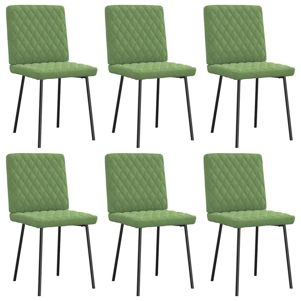 Chaises à manger lot de 6 vert clair velours - XIOS