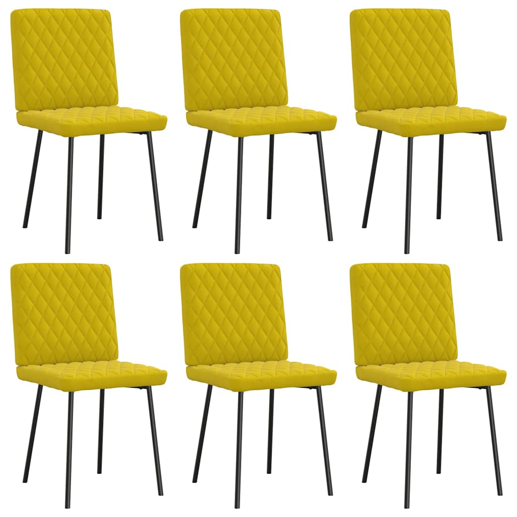 Chaises à manger lot de 6 jaune velours - XIOS