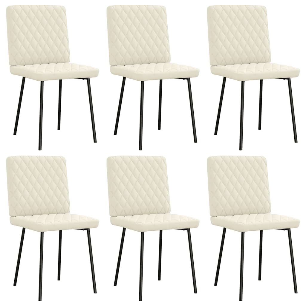 Chaises à manger lot de 6 crème velours - XIOS