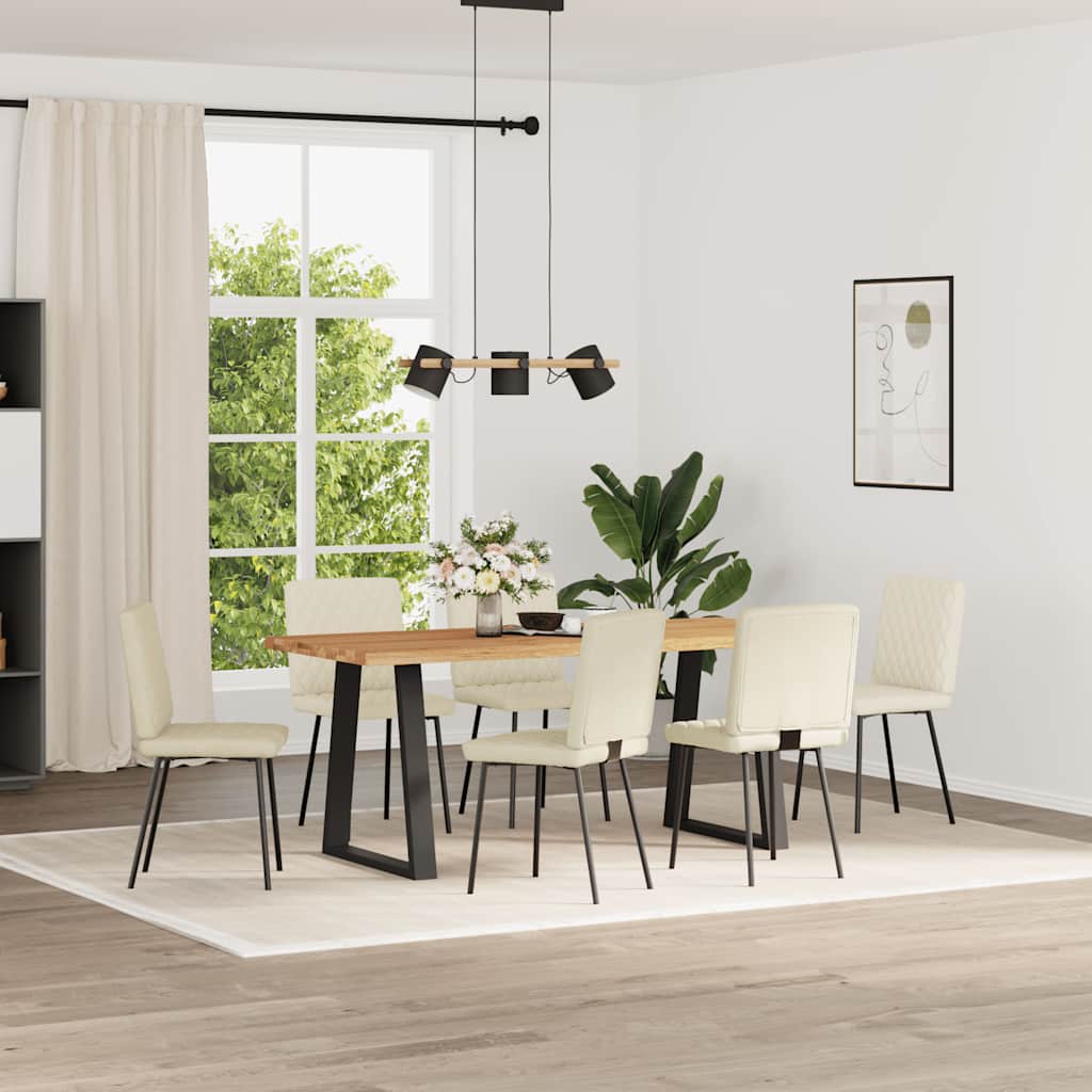 Chaises à manger lot de 6 crème velours - XIOS