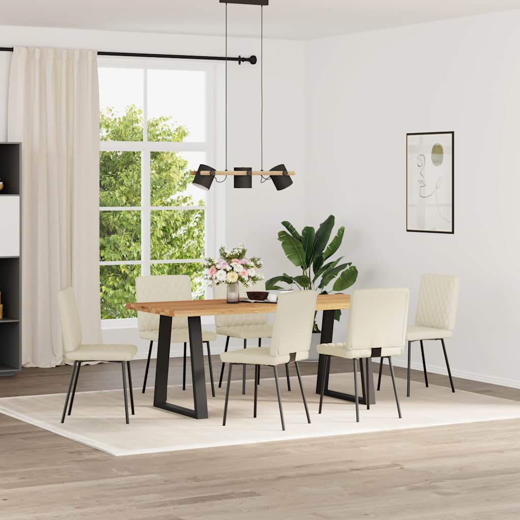 Chaises à manger lot de 6 crème similicuir - XIOS