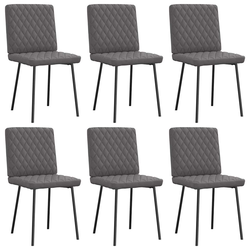 Chaises à manger lot de 6 gris similicuir - XIOS