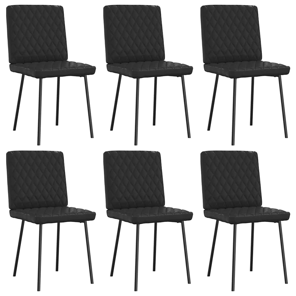 Chaises à manger lot de 6 noir similicuir - XIOS