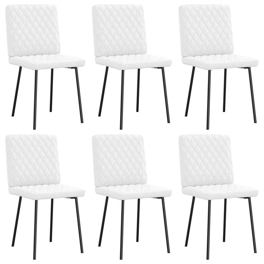 Chaises à manger lot de 6 blanc similicuir - XIOS