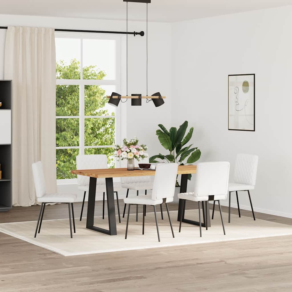 Chaises à manger lot de 6 blanc similicuir - XIOS