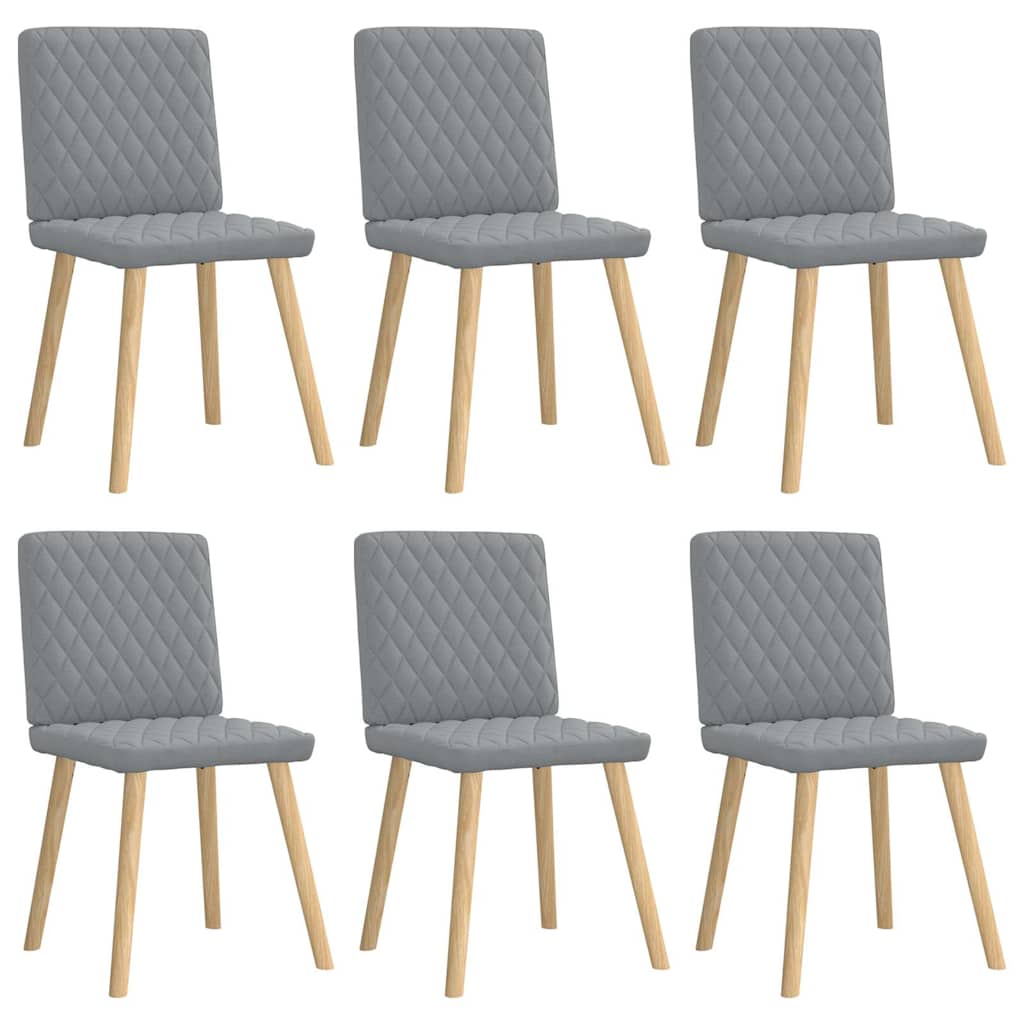Chaises à manger lot de 6 gris clair tissu - XIOS