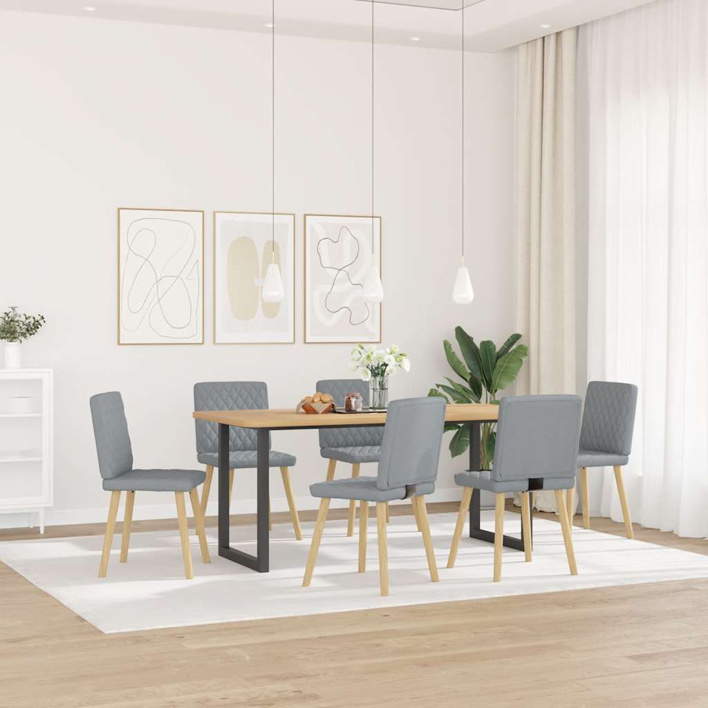 Chaises à manger lot de 6 gris clair tissu - XIOS