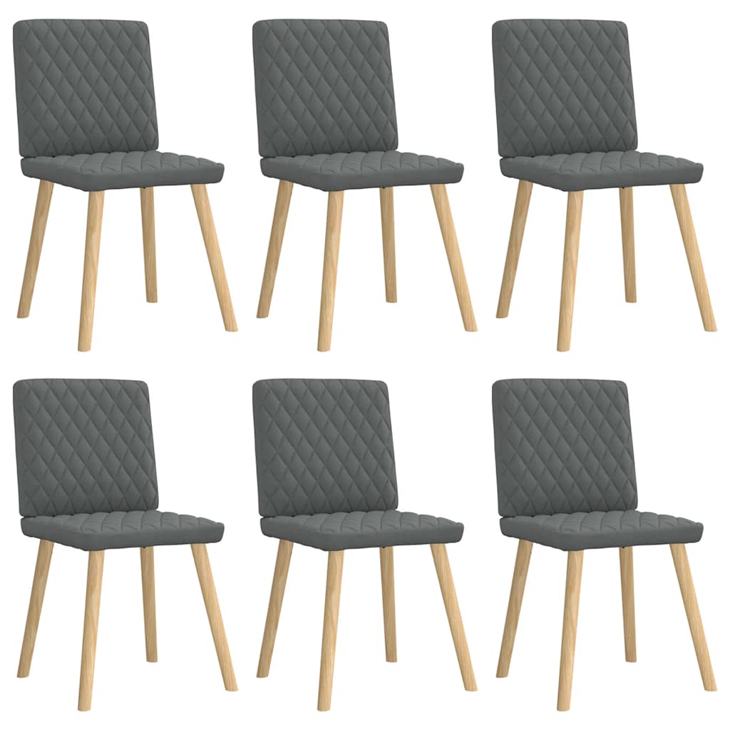 Chaises à manger lot de 6 gris foncé tissu - XIOS