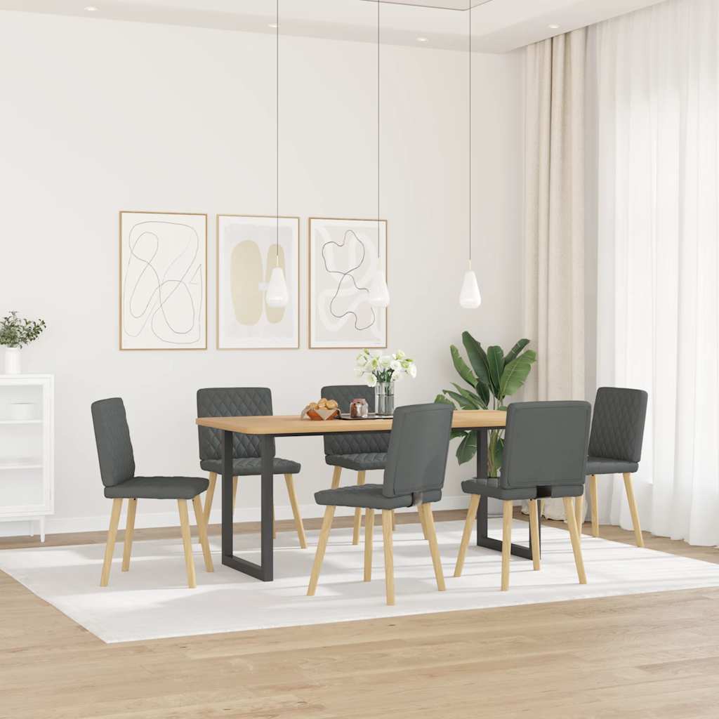 Chaises à manger lot de 6 gris foncé tissu - XIOS