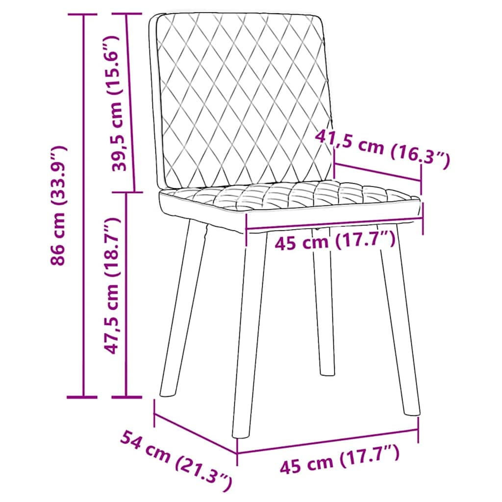 Chaises à manger lot de 6 gris foncé tissu - XIOS