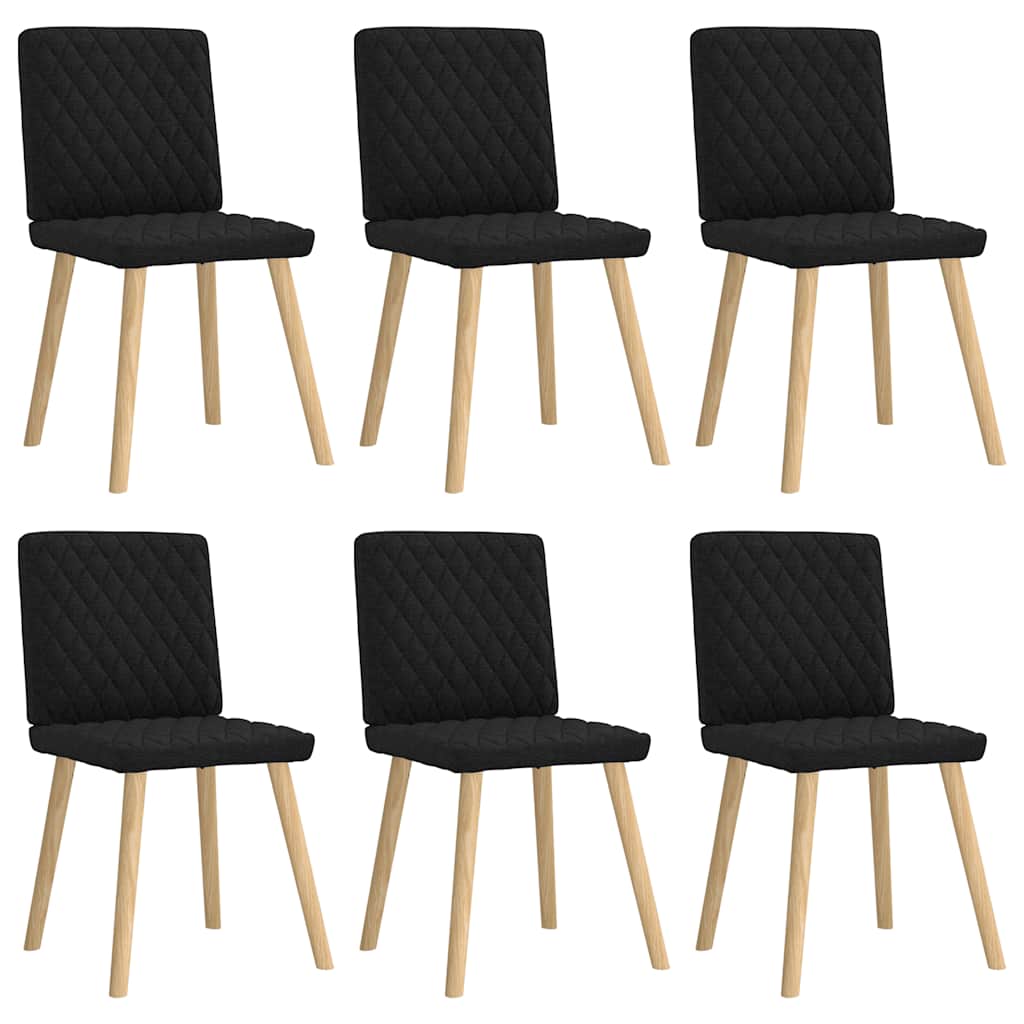 Chaises à manger lot de 6 noir tissu - XIOS
