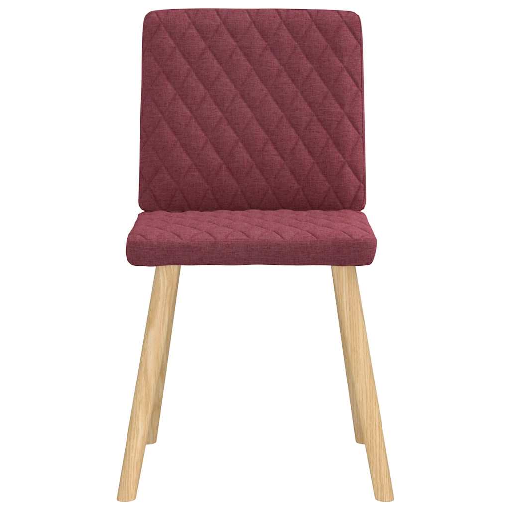 Chaises à manger lot de 6 rouge bordeaux tissu - XIOS