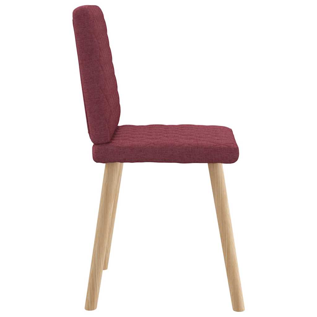 Chaises à manger lot de 6 rouge bordeaux tissu - XIOS