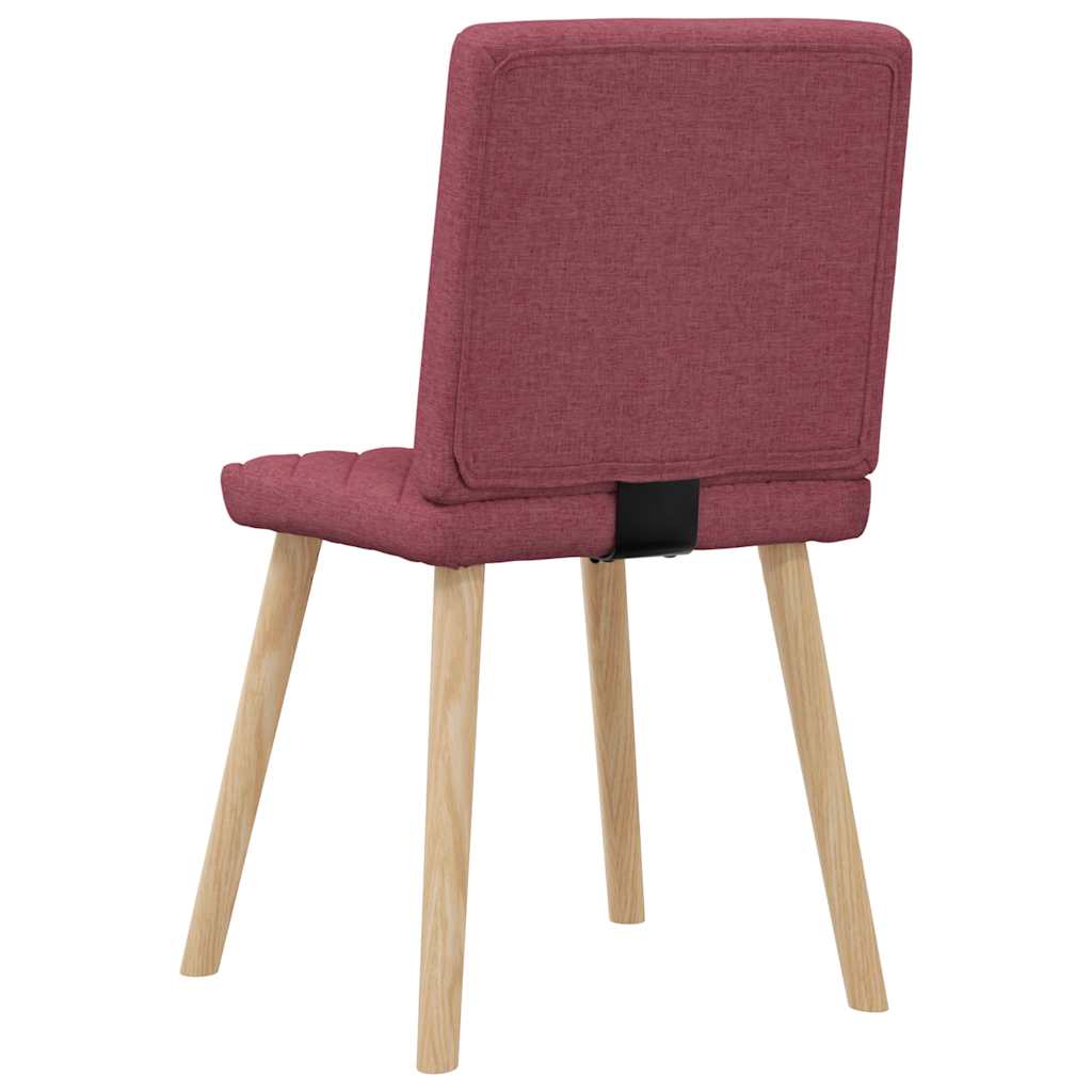 Chaises à manger lot de 6 rouge bordeaux tissu - XIOS