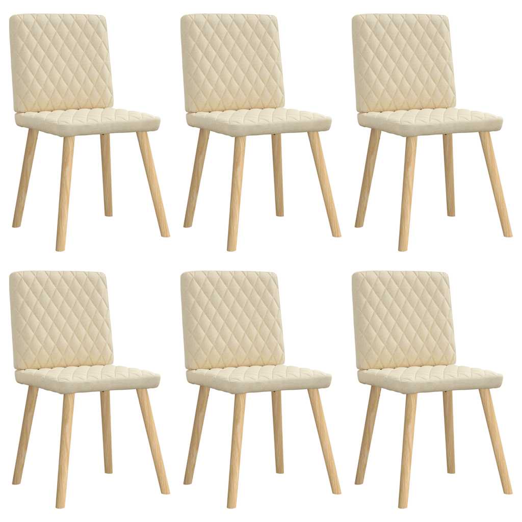 Chaises à manger lot de 6 crème tissu - XIOS