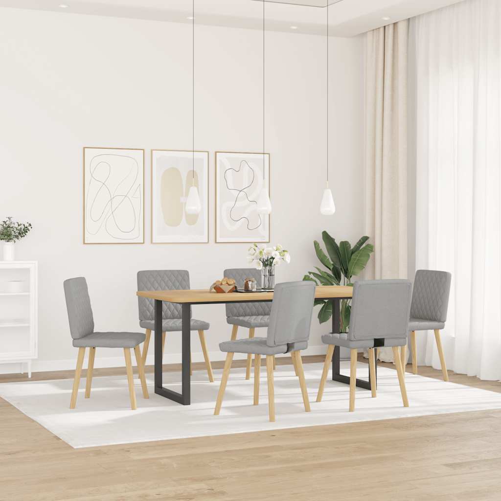 Chaises à manger lot de 6 gris nuage tissu - XIOS