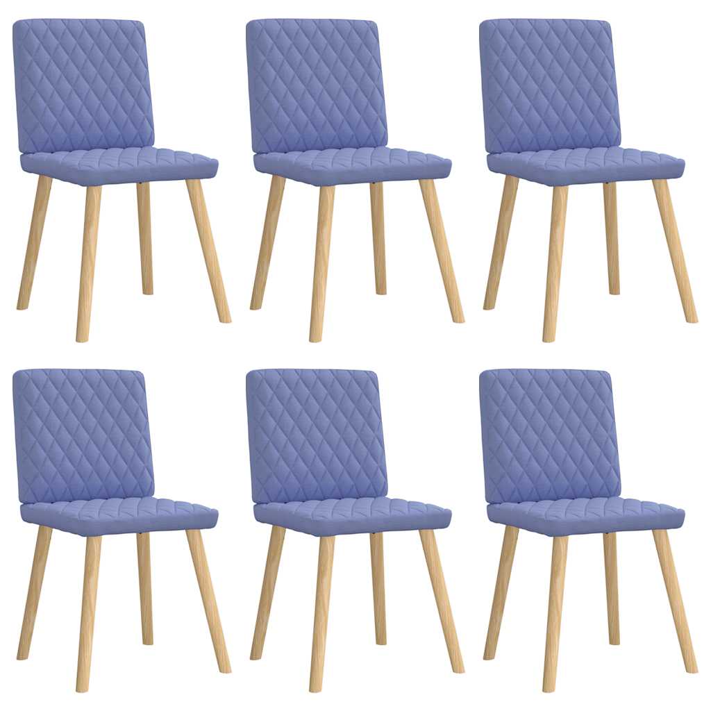 Chaises à manger lot de 6 bleu jean tissu - XIOS