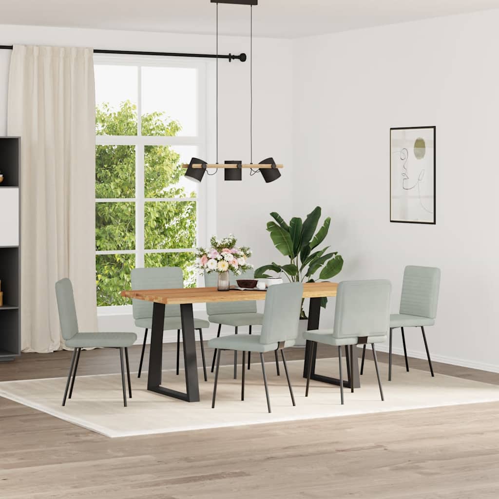 Chaises à manger lot de 6 gris clair velours - XIOS