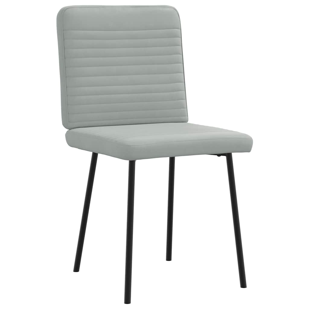 Chaises à manger lot de 6 gris clair velours - XIOS