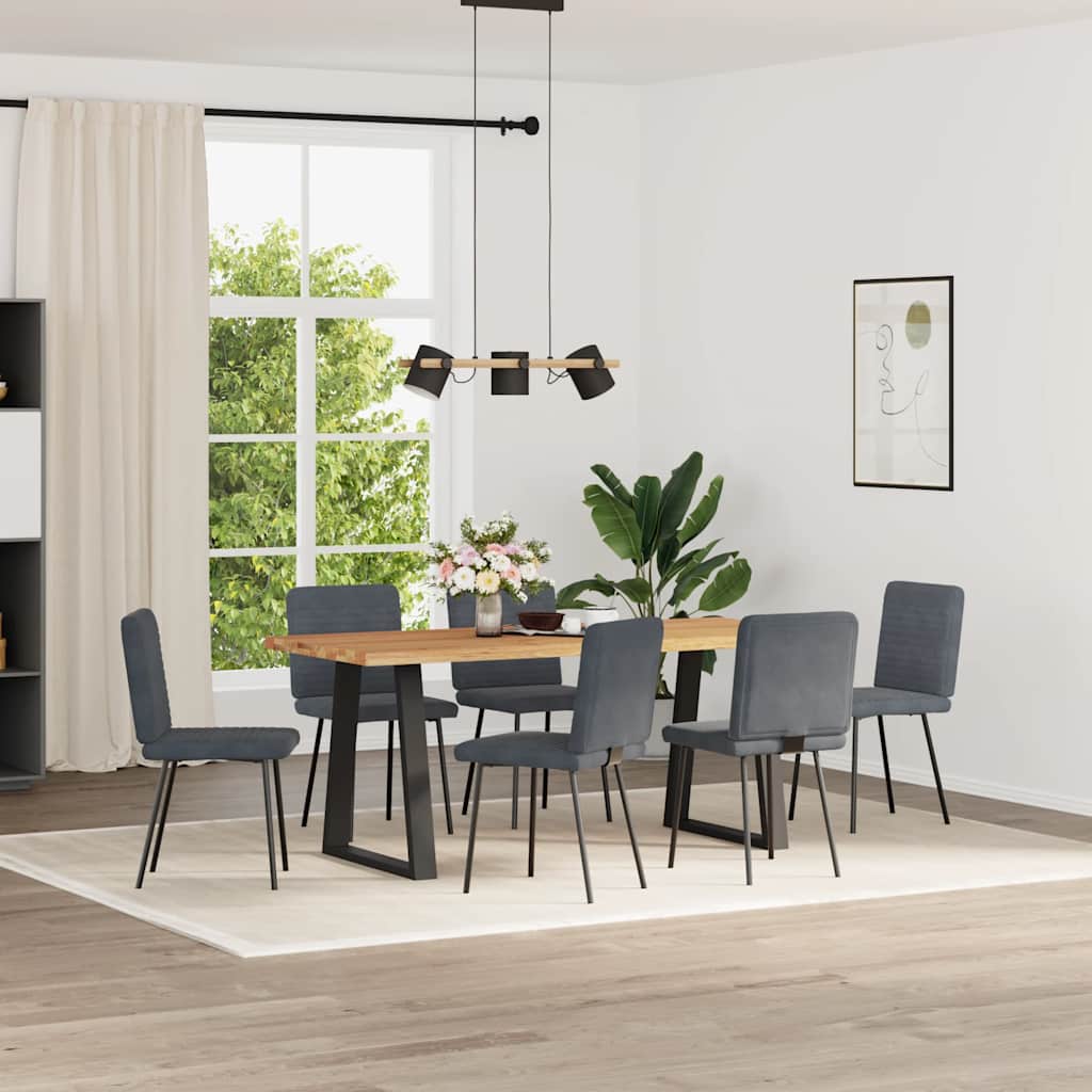 Chaises à manger lot de 6 gris foncé velours - XIOS