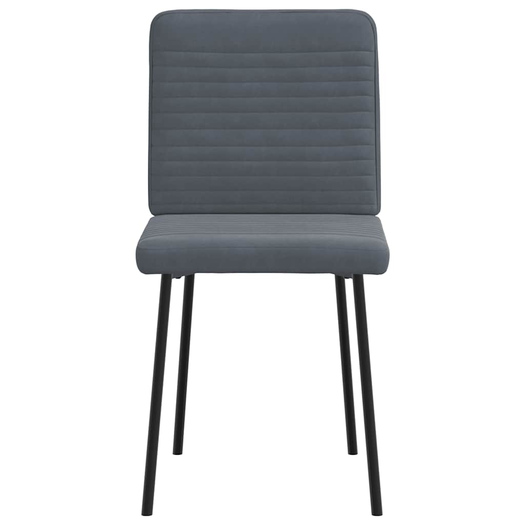Chaises à manger lot de 6 gris foncé velours - XIOS