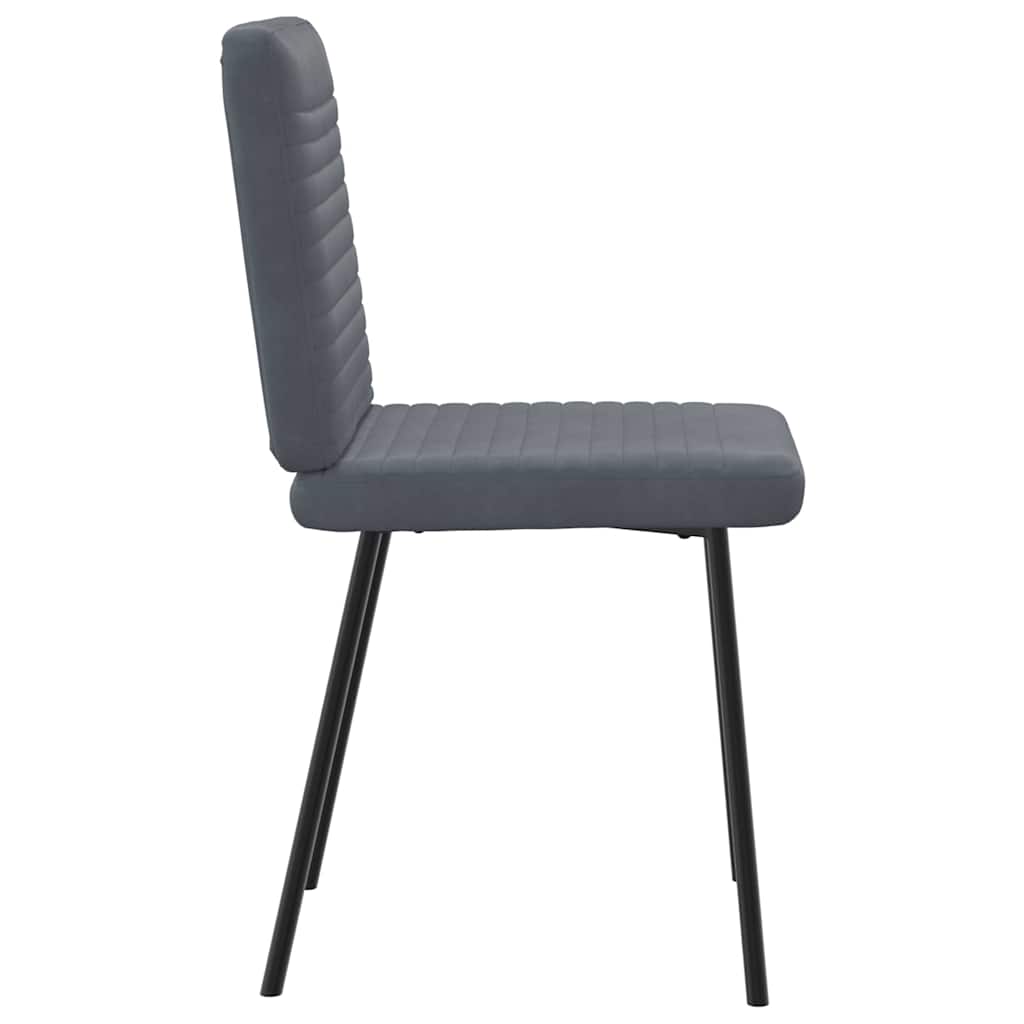 Chaises à manger lot de 6 gris foncé velours - XIOS