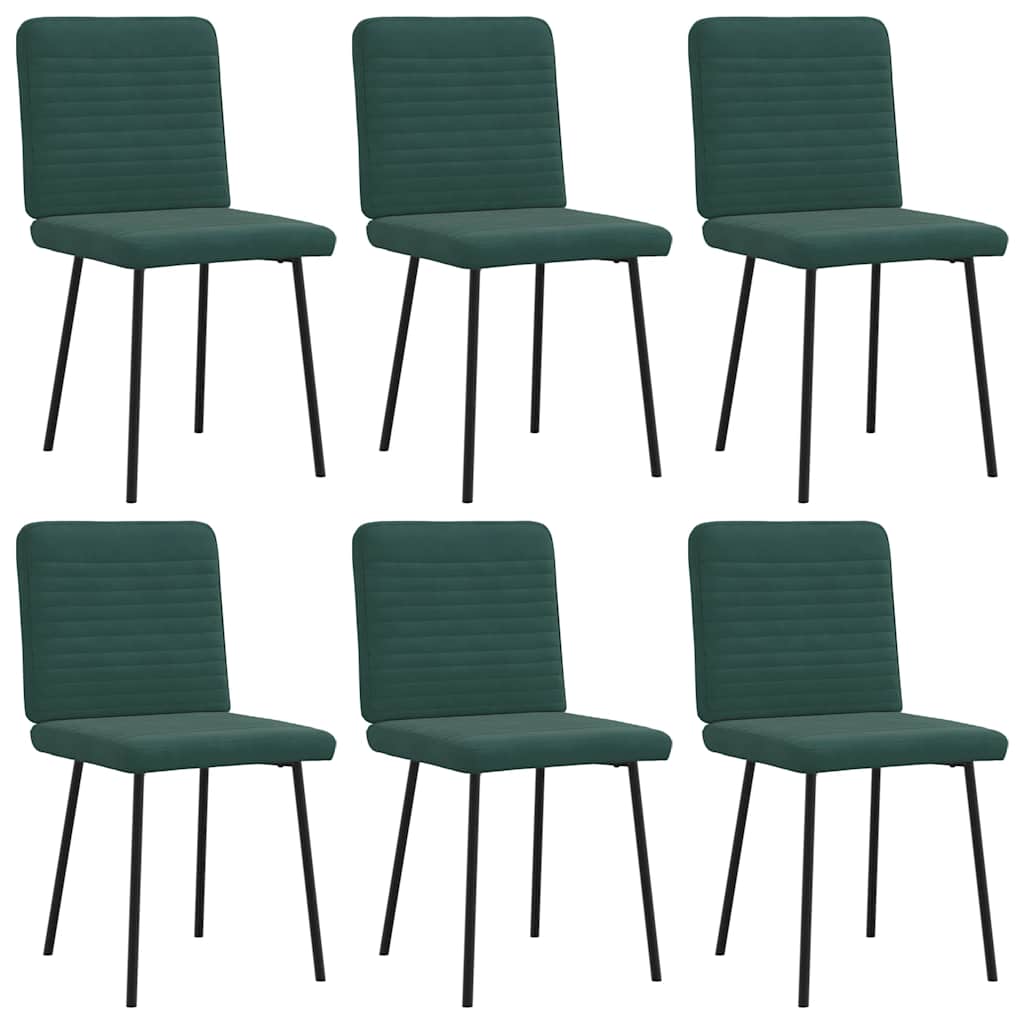 Chaises à manger lot de 6 vert foncé velours - XIOS