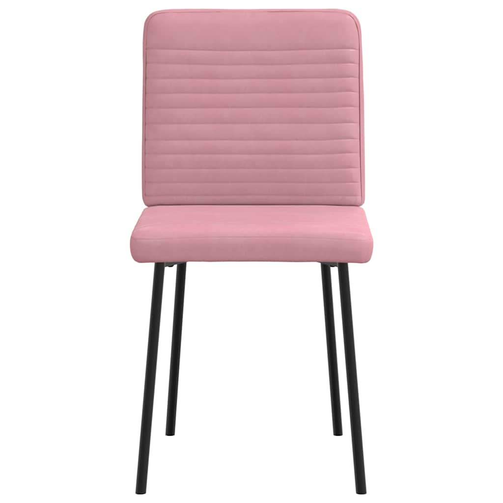 Chaises à manger lot de 6 rose velours - XIOS