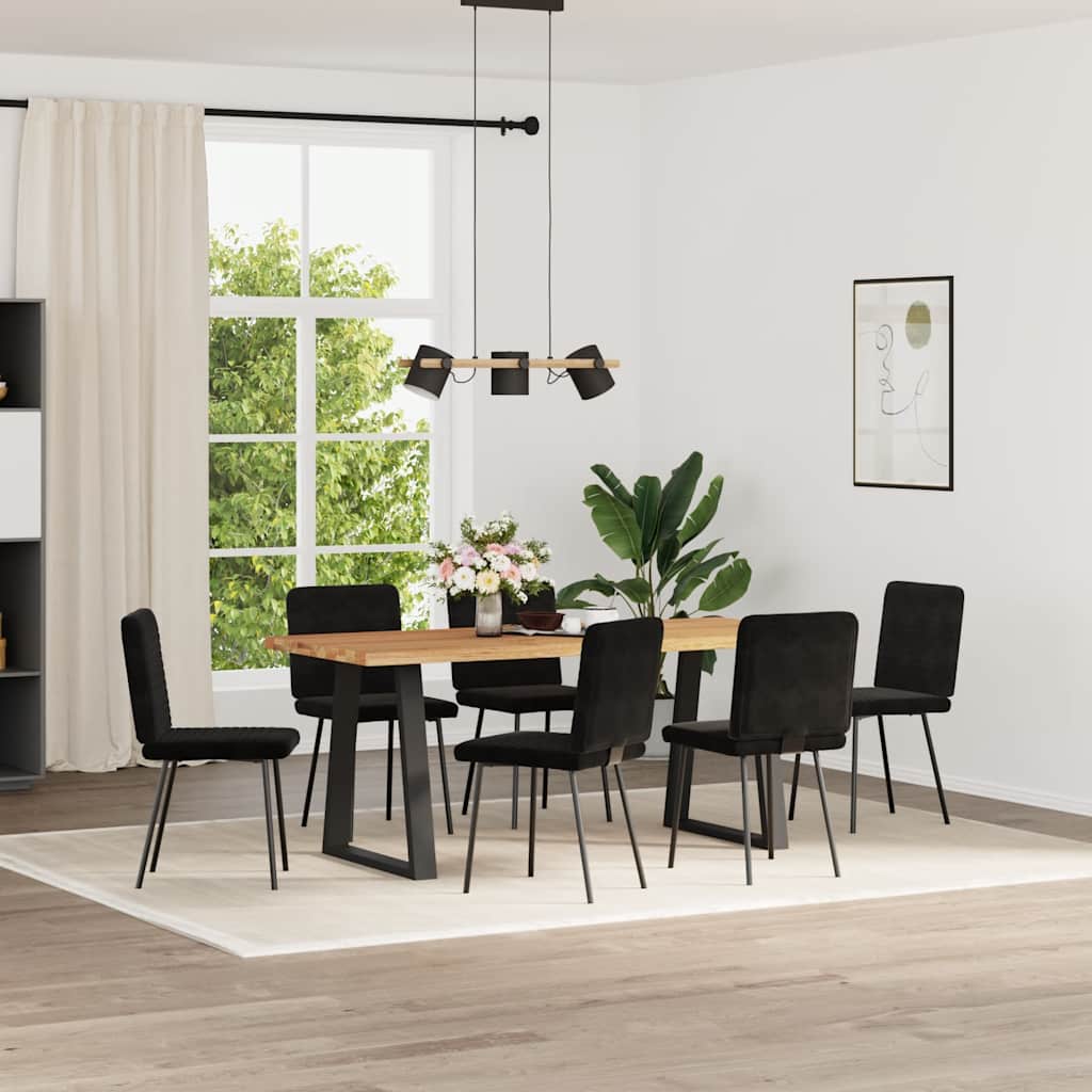 Chaises à manger lot de 6 noir velours - XIOS
