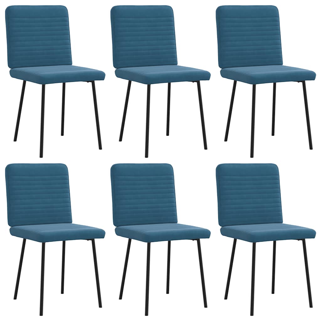 Chaises à manger lot de 6 bleu velours - XIOS