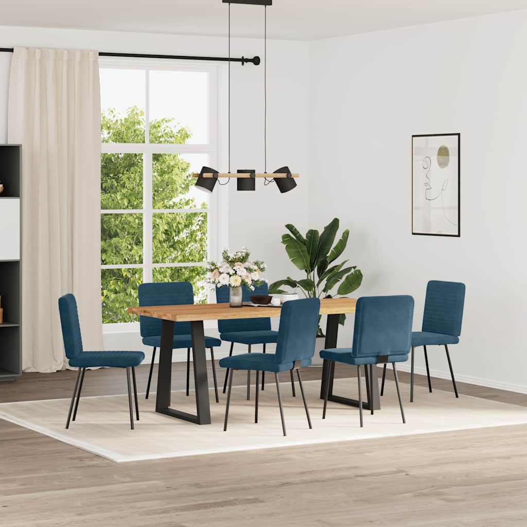 Chaises à manger lot de 6 bleu velours - XIOS