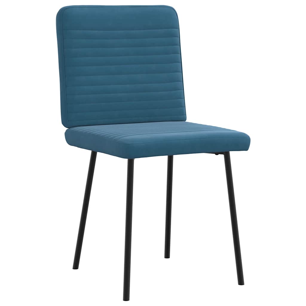 Chaises à manger lot de 6 bleu velours - XIOS
