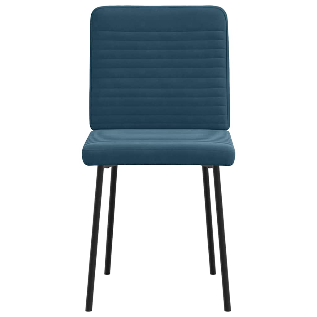 Chaises à manger lot de 6 bleu velours - XIOS