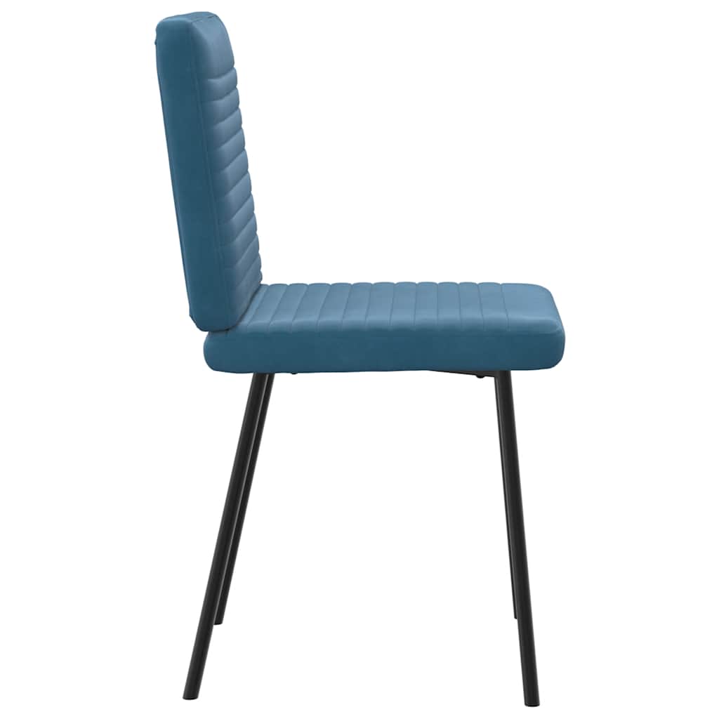 Chaises à manger lot de 6 bleu velours - XIOS