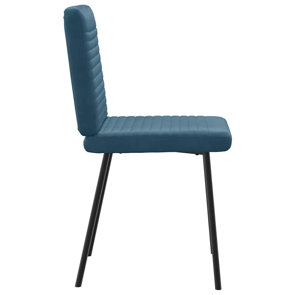 Chaises à manger lot de 6 bleu velours - XIOS