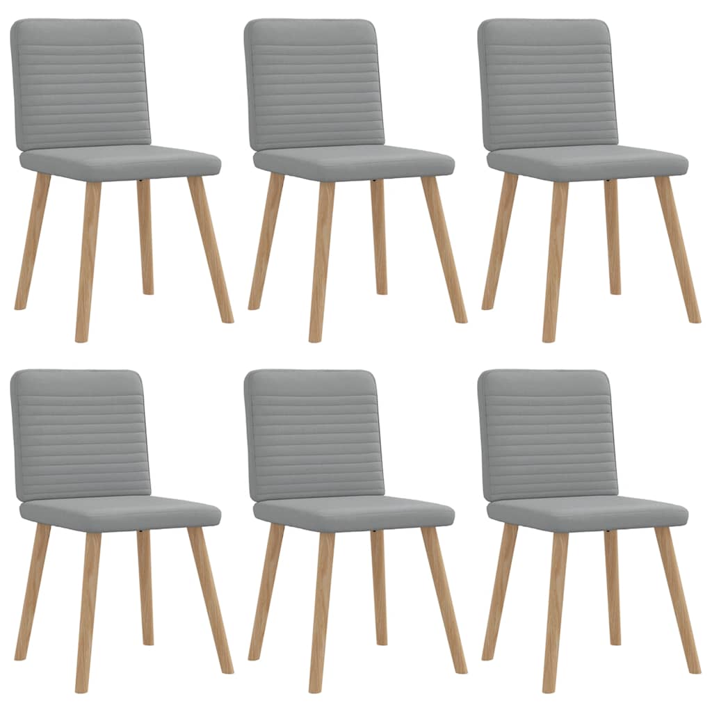 Chaises à manger lot de 6 gris clair tissu - XIOS