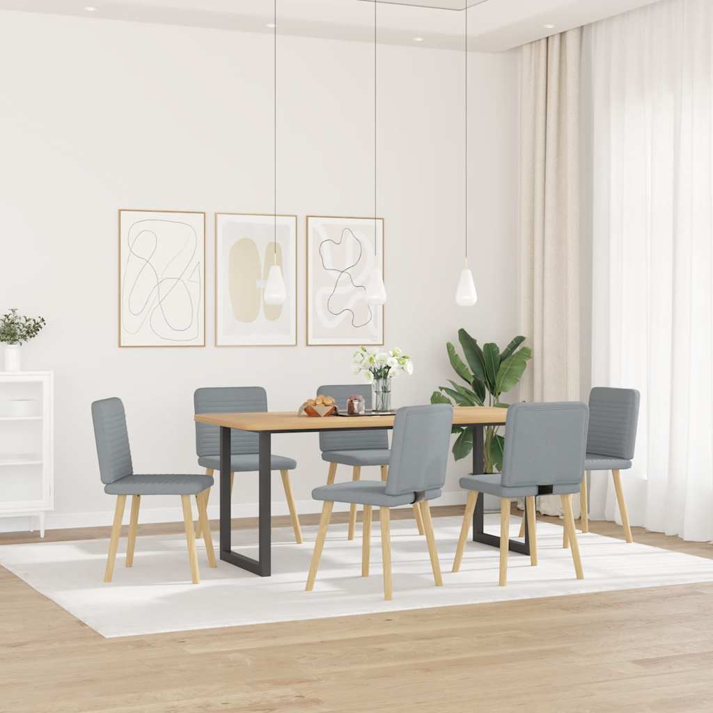 Chaises à manger lot de 6 gris clair tissu - XIOS