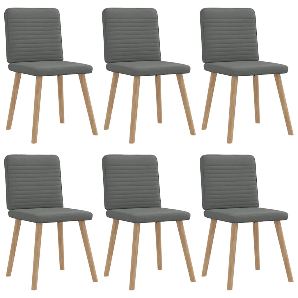 Chaises à manger lot de 6 gris foncé tissu - XIOS