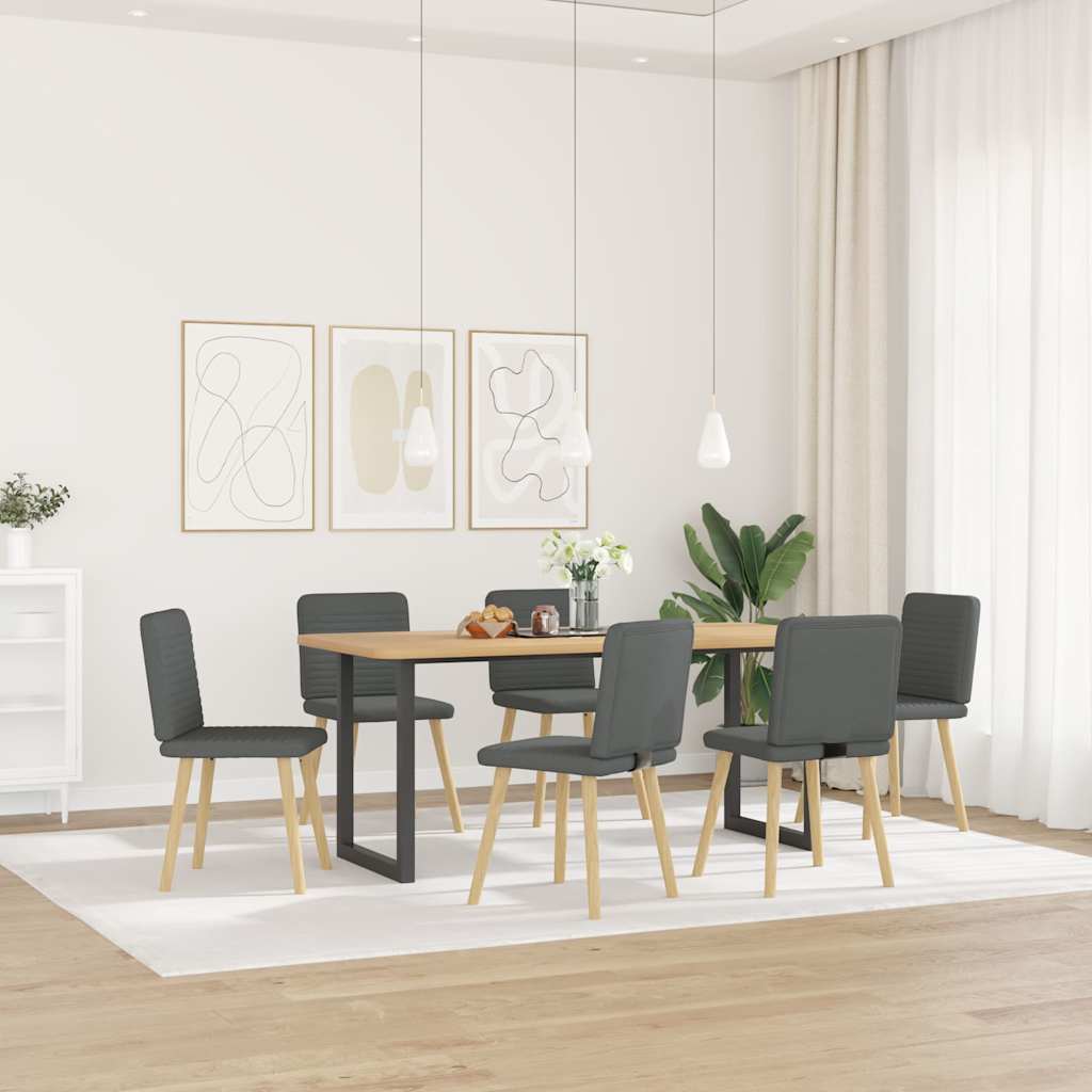 Chaises à manger lot de 6 gris foncé tissu - XIOS