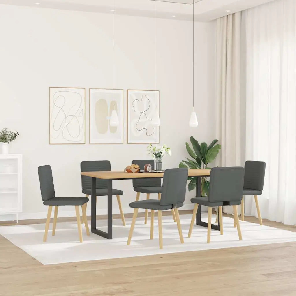 Chaises à manger lot de 6 gris foncé tissu - XIOS