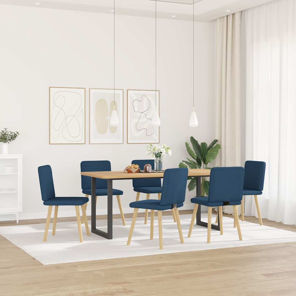 Chaises à manger lot de 6 bleu tissu - XIOS