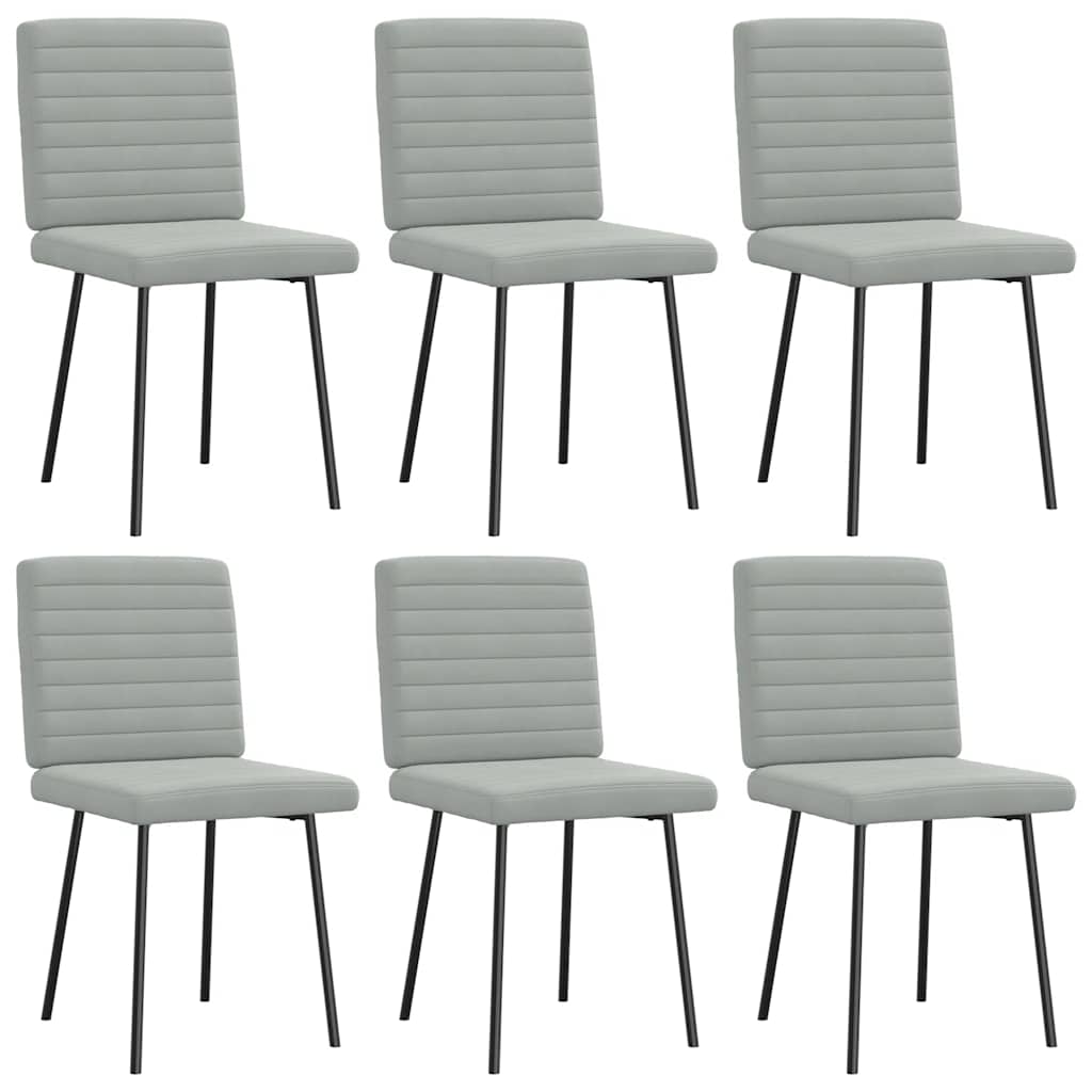 Chaises à manger lot de 6 gris clair velours - XIOS