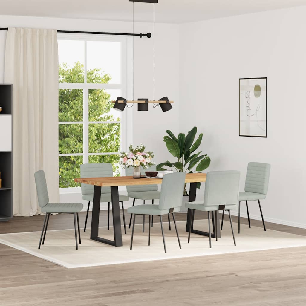 Chaises à manger lot de 6 gris clair velours - XIOS