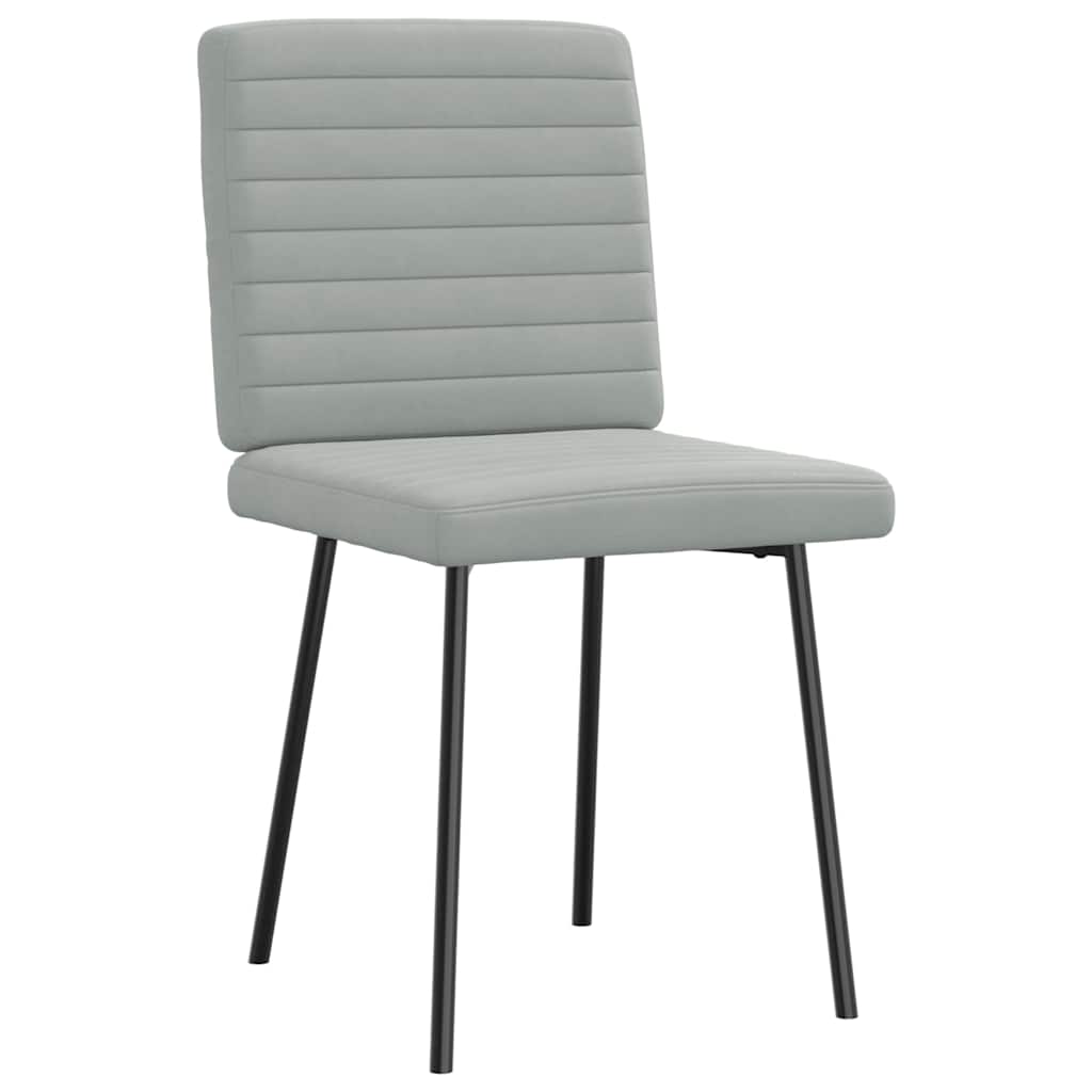 Chaises à manger lot de 6 gris clair velours - XIOS