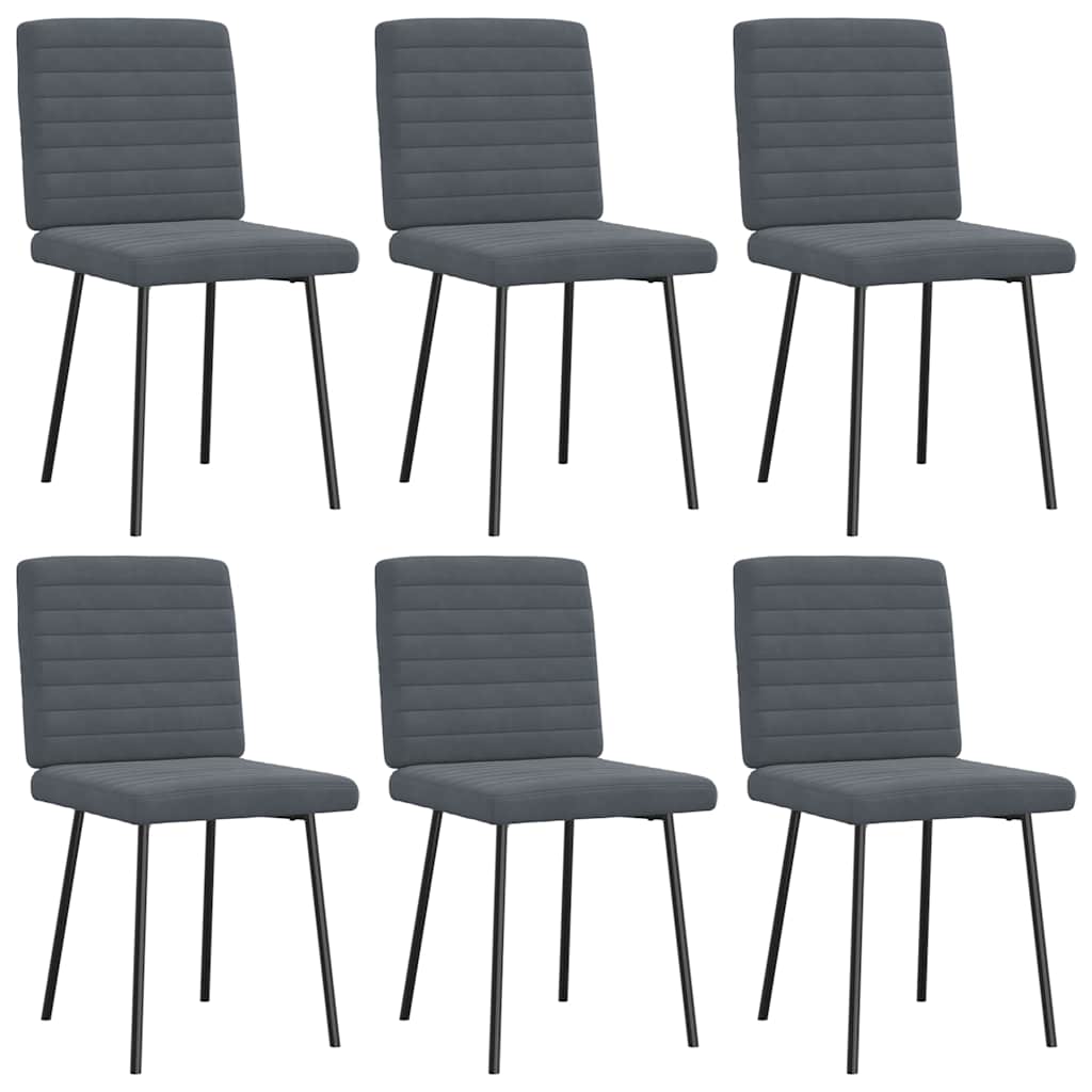 Chaises à manger lot de 6 gris foncé velours - XIOS