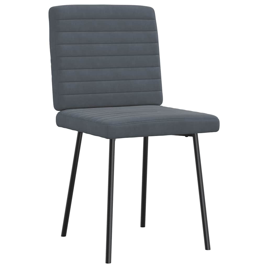 Chaises à manger lot de 6 gris foncé velours - XIOS
