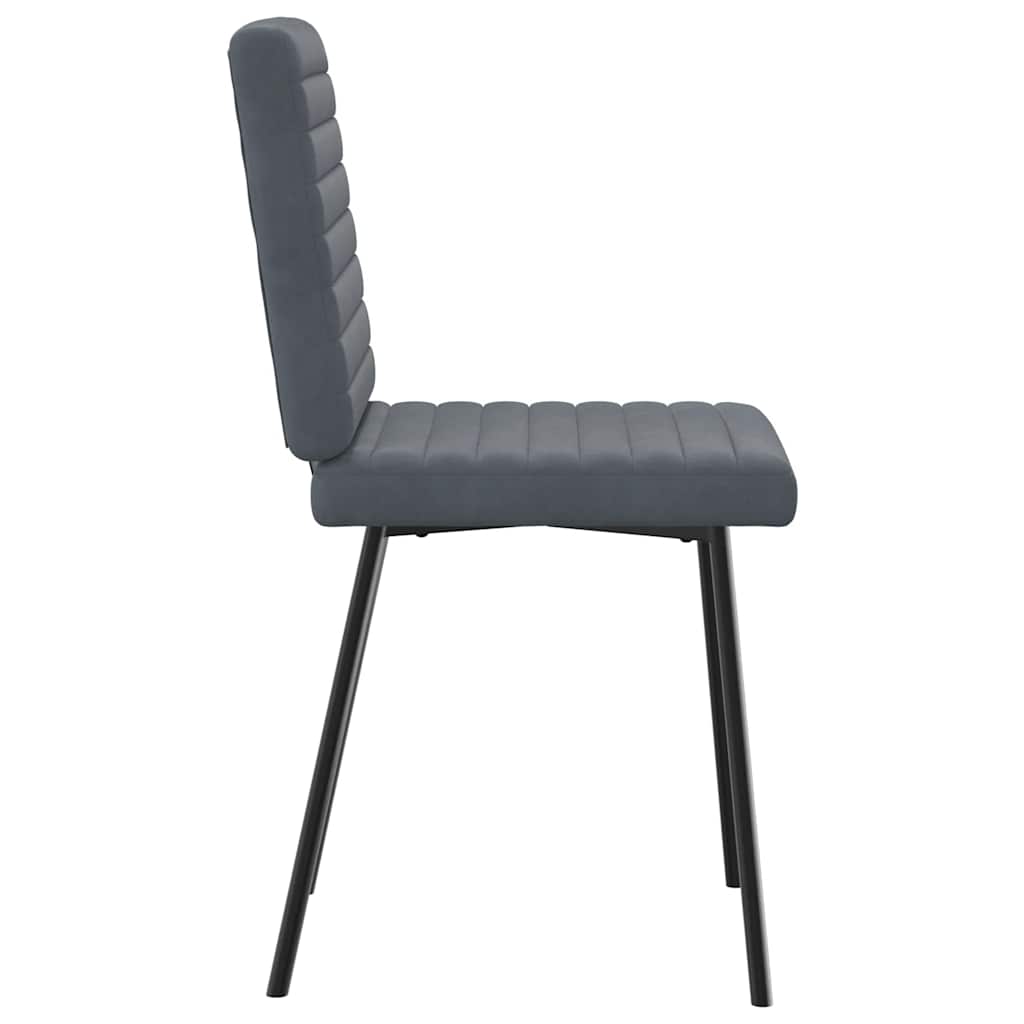 Chaises à manger lot de 6 gris foncé velours - XIOS
