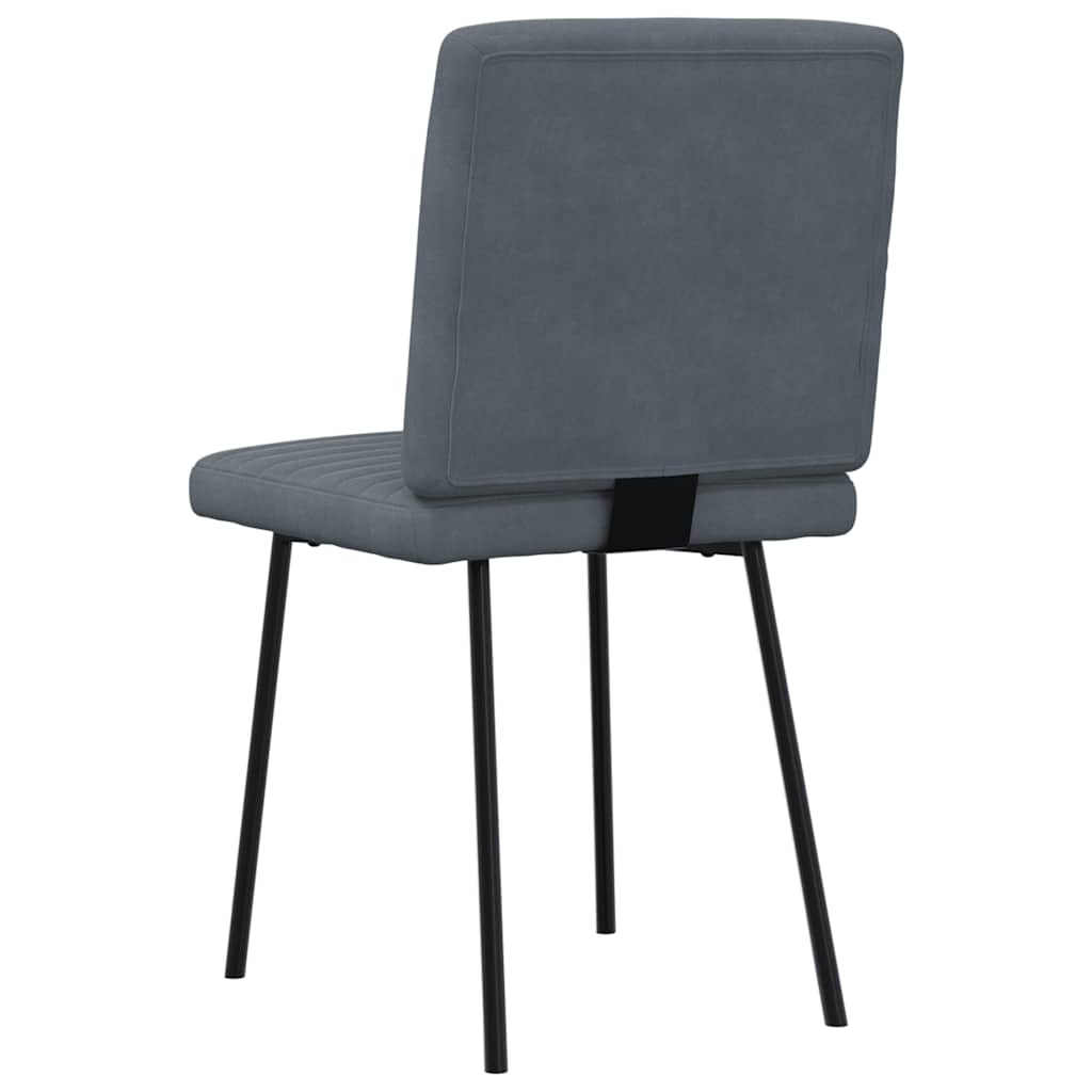 Chaises à manger lot de 6 gris foncé velours - XIOS
